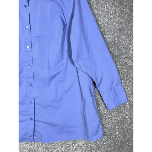 Denim & Co Long Sleeve Button Up Tunic Top Womens Size 1X Stretch Blue Pockets - Picture 7 of 15